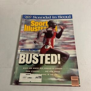 Sport Illustrated 'BUSTED!' Olympics Cover - Bold Red & Yellow